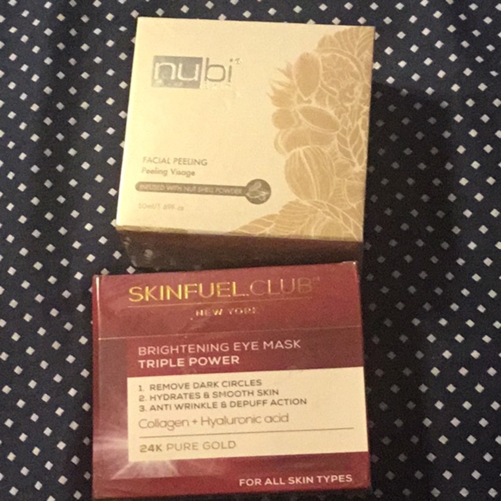 Nube facial peeling and Skinfuel Eyemask